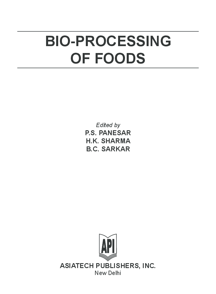 Bio Processing of Food eBook By P.S. Panesar, H.K. Sharma and B.C. Sarkar - Page 4