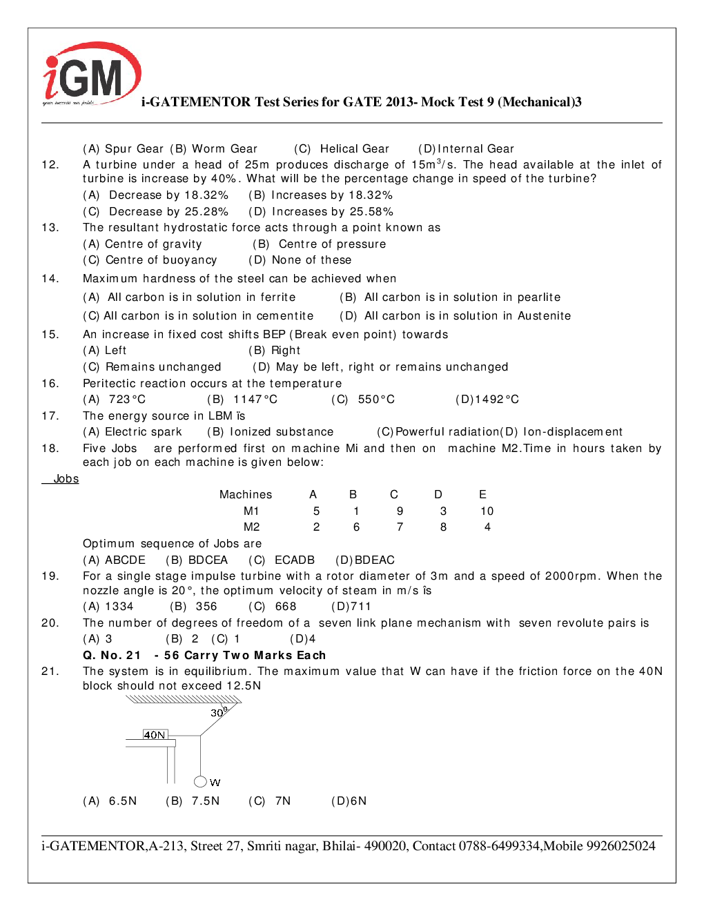 iGate Mock Test Mechanics IX - Page 4