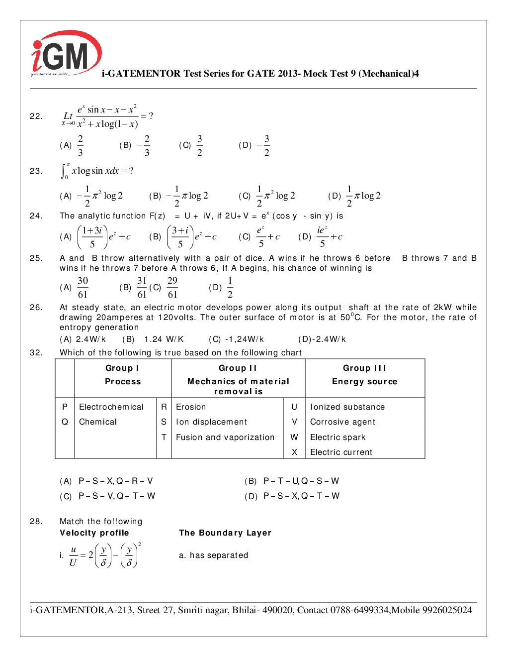 iGate Mock Test Mechanics IX - Page 5