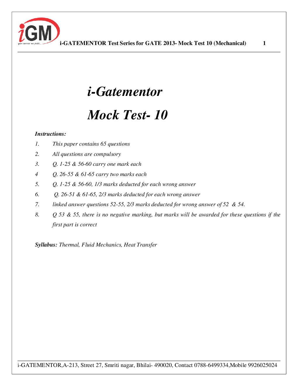 iGate Mock Test Mechanics X - Page 2