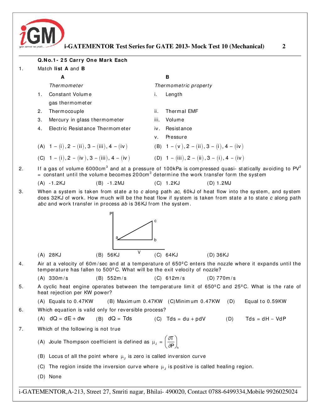 iGate Mock Test Mechanics X - Page 3