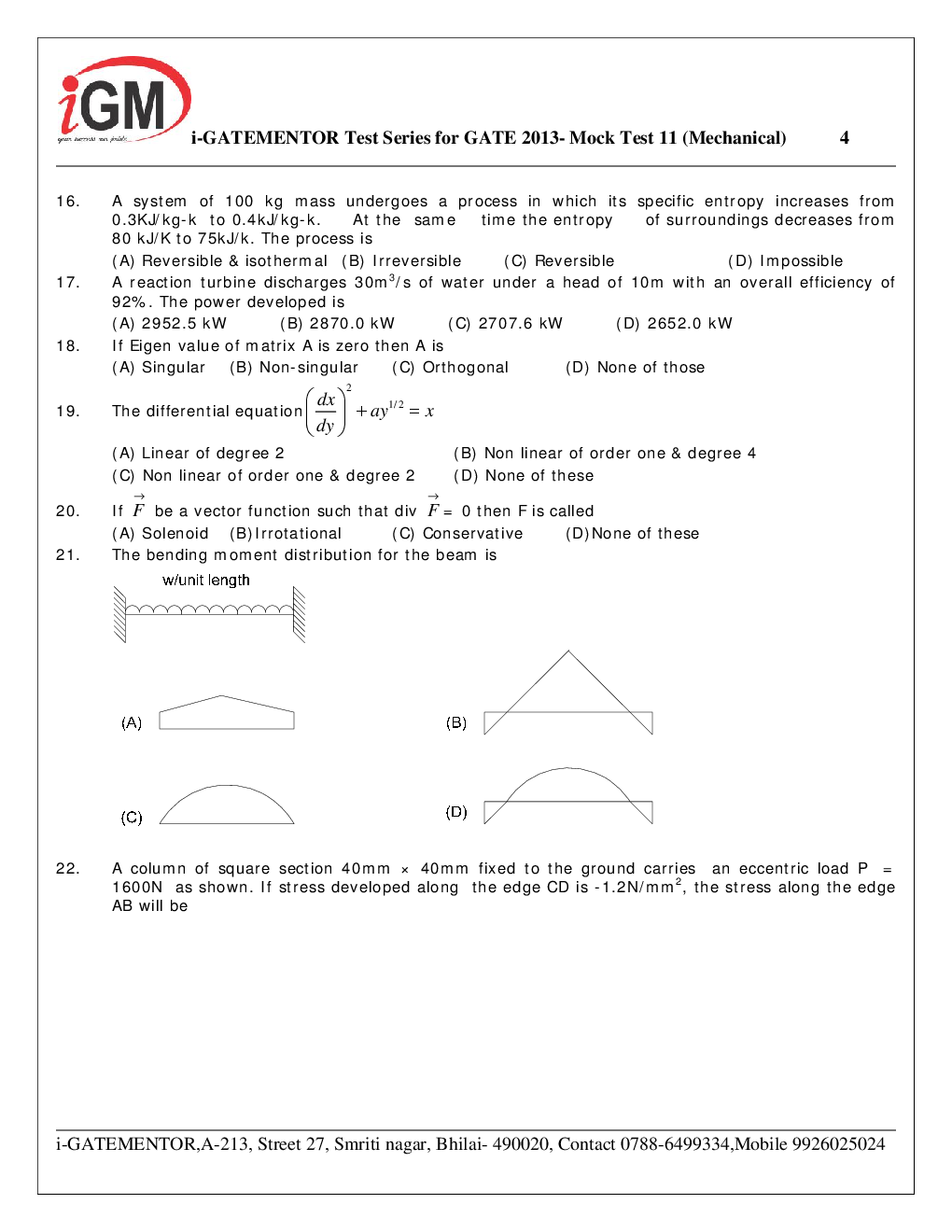 iGate Mock Test Mechanics XI - Page 5