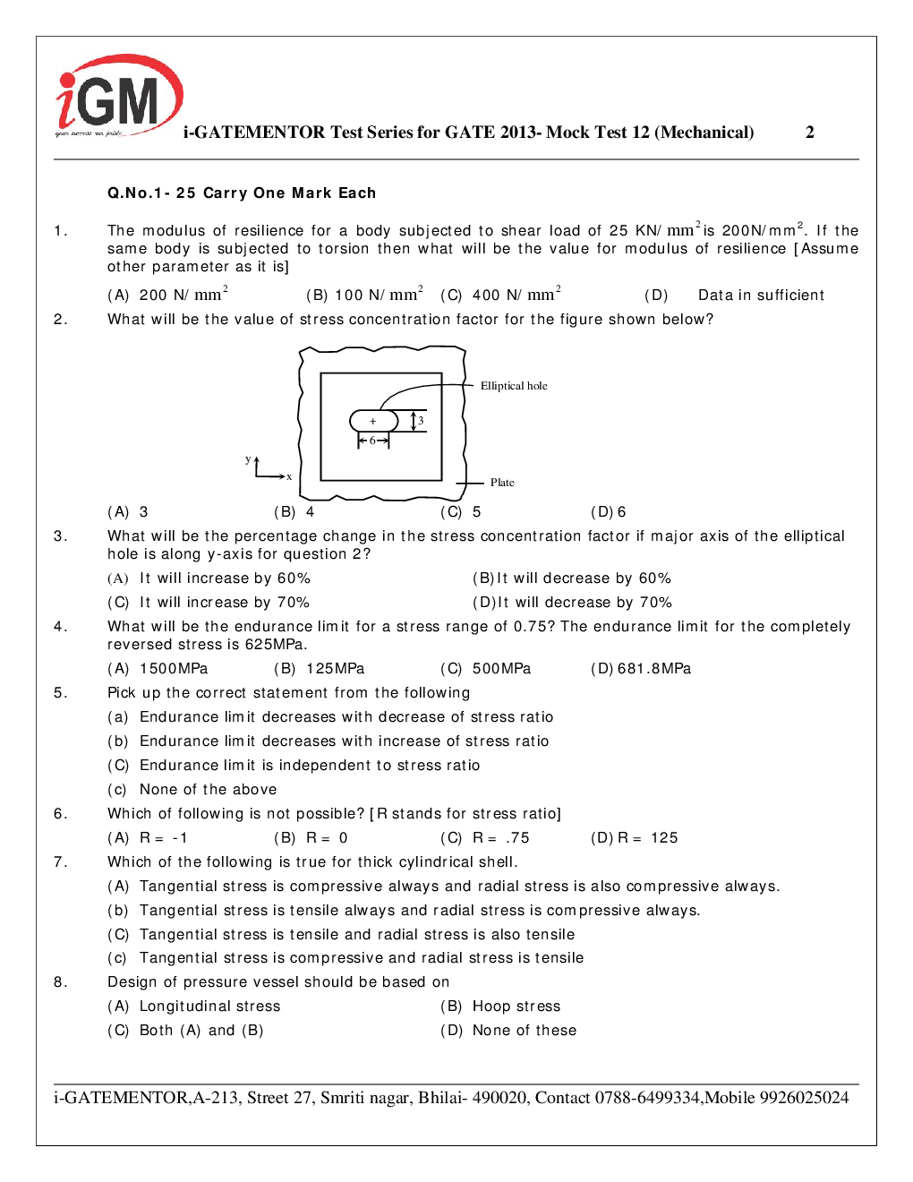 iGate Mock Test Mechanics XII - Page 3