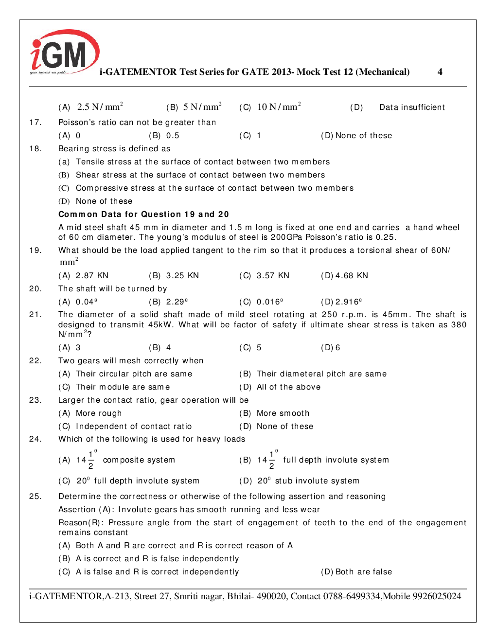 iGate Mock Test Mechanics XII - Page 5