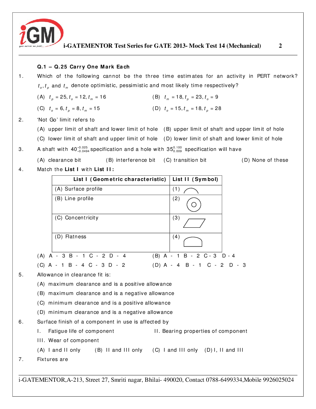 iGate Mock Test Mechanics XIV - Page 3