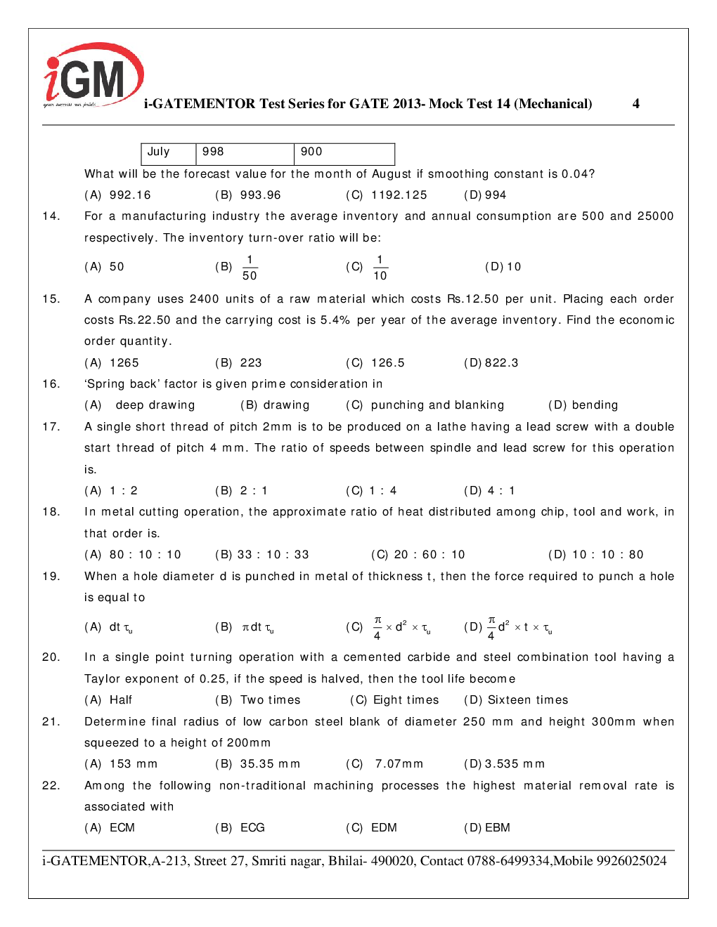 iGate Mock Test Mechanics XIV - Page 5