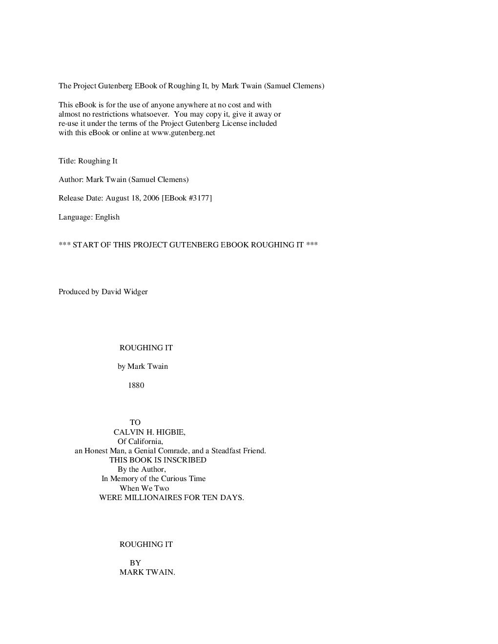 Roughing it free ebook By Mark Twain - Page 2