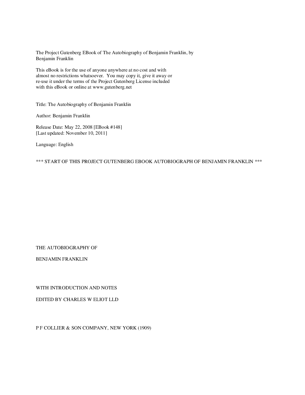 The Autobiography of Benjamin Franklin eBook By Benjamin Franklin  - Page 2