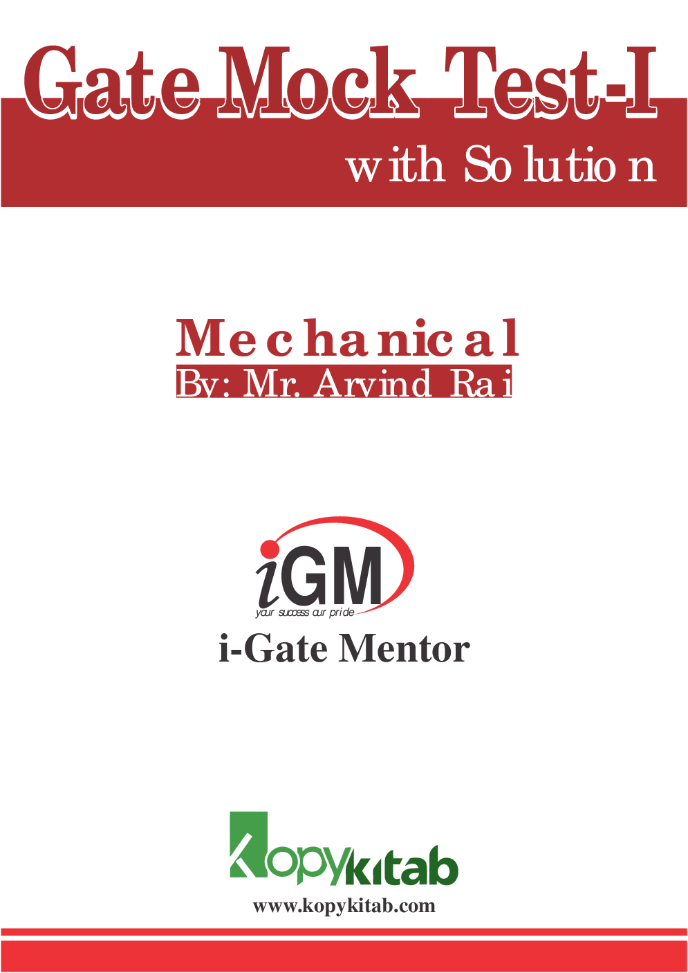 iGate Mechanical Mock Test I With Solution By Mr Arvind Rai - Page 1