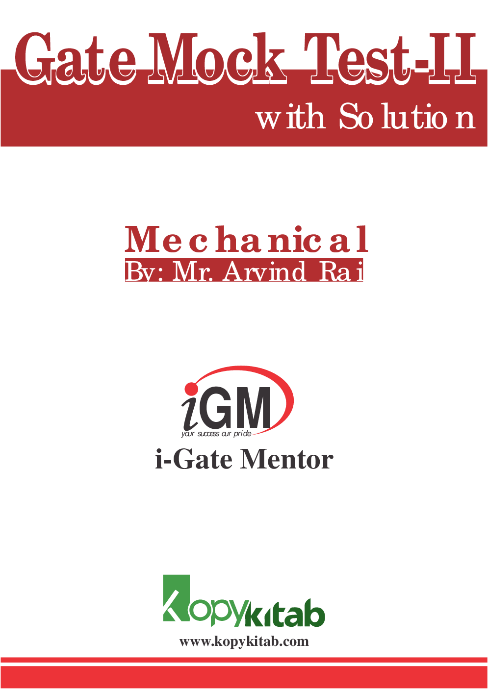 iGate Mechanical Mock Test II With Solution By Mr Arvind Rai - Page 1