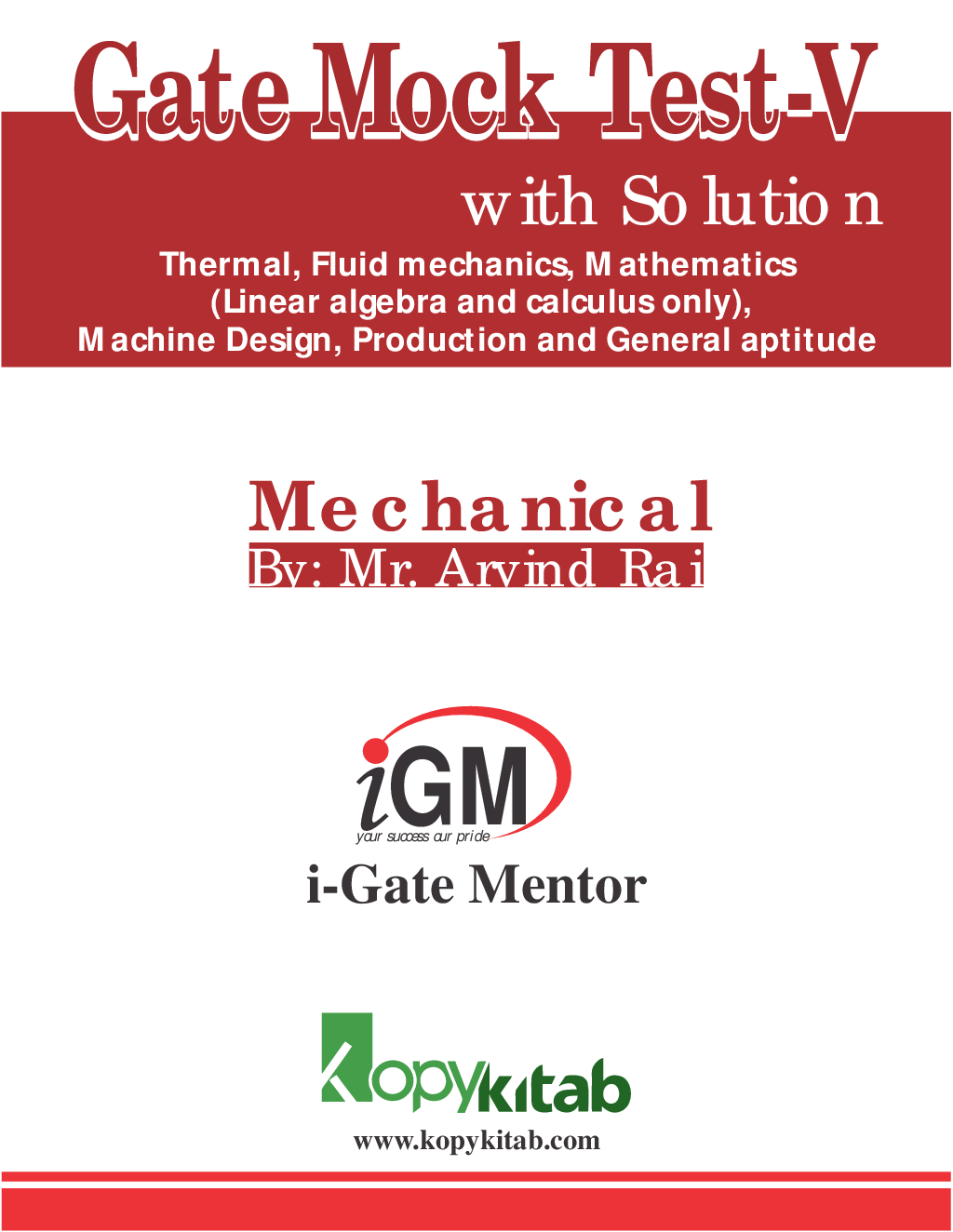iGate Mechanical Mock Test V With Solution By Mr Arvind Rai - Page 1