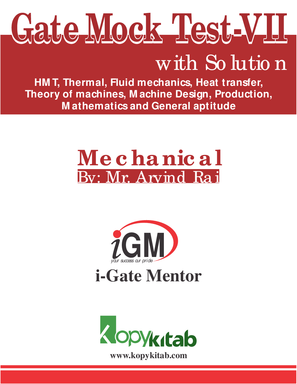 iGate Mechanical Mock Test VII With Solution By Mr Arvind Rai - Page 1