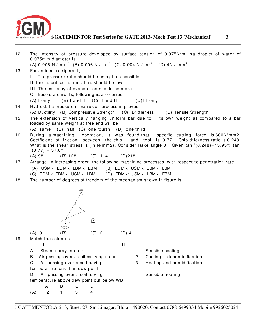 iGate Mock Test Mechanics XIII - Page 4