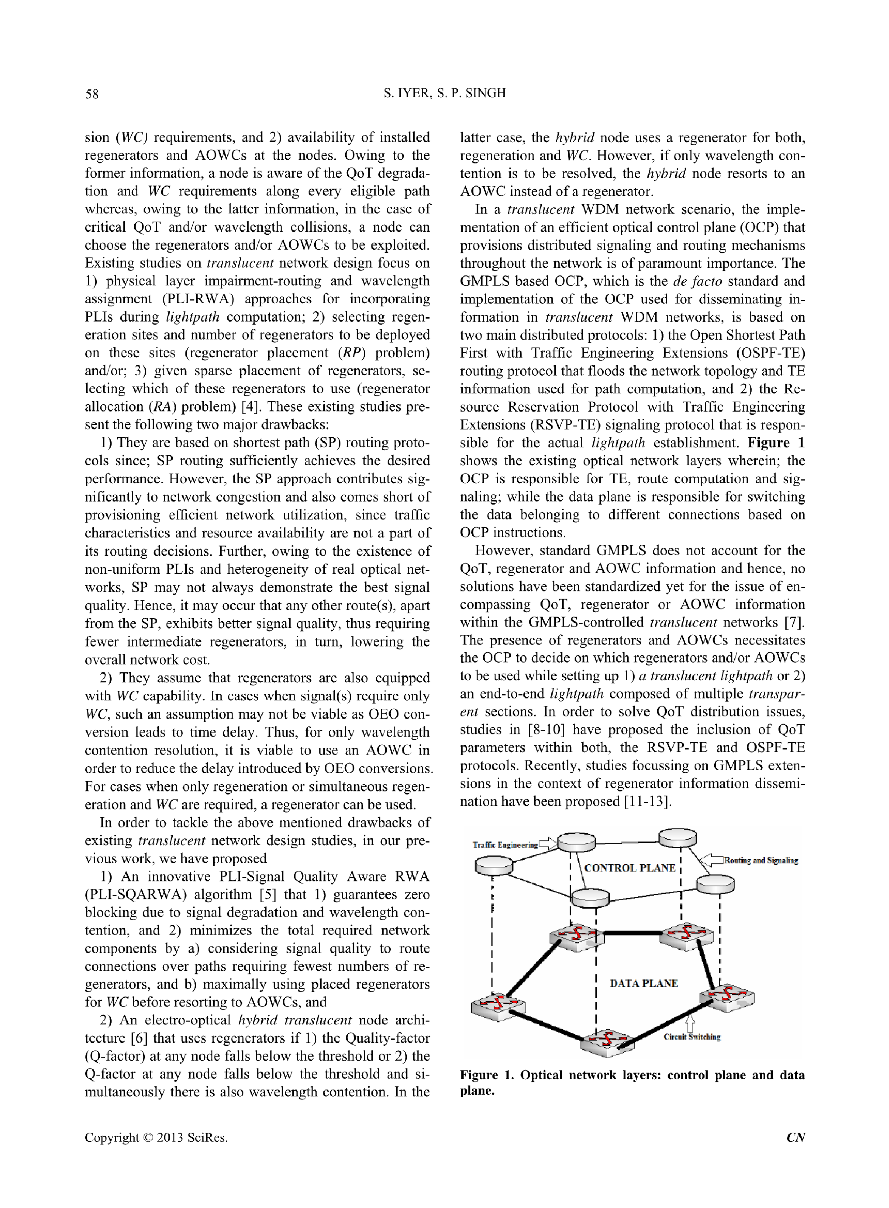 A Novel Optical Control Plane for Switching an Electro-Optical Hybrid Node in Translucent WDM Optical Journal - Page 3