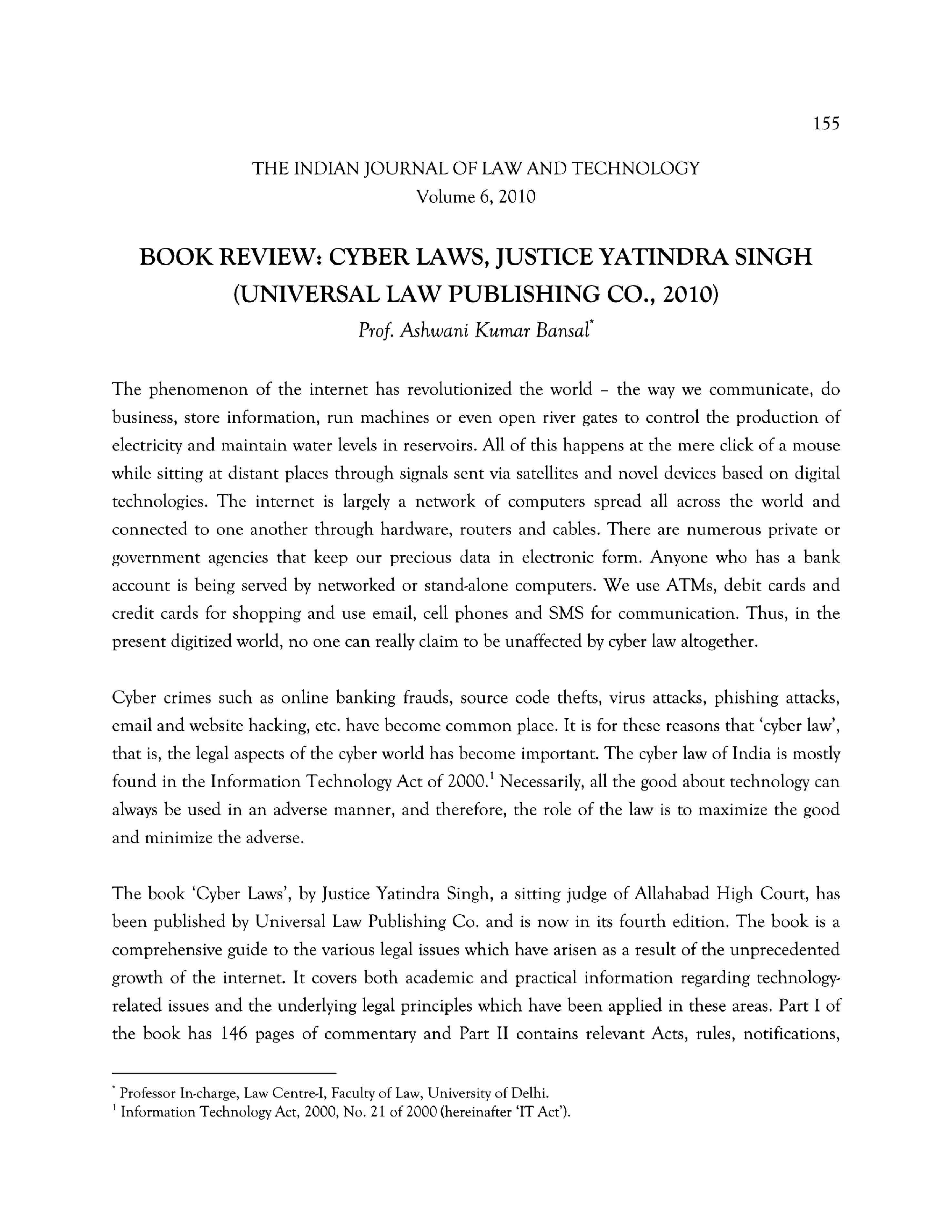 Book review: cyber laws, justice yatindra singh(universal law publishing co., 2010) - Page 2