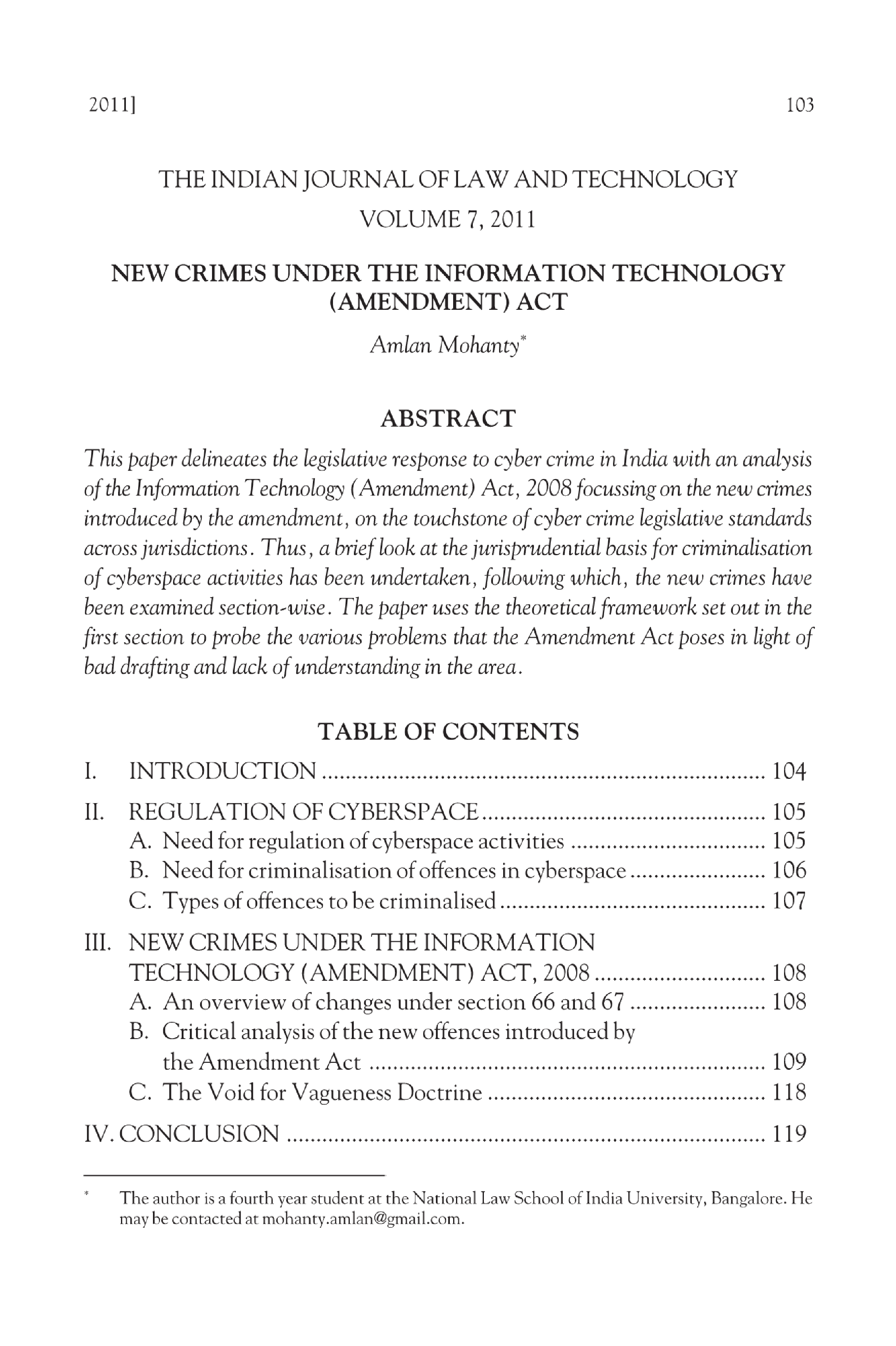 New crimes under the information technology (amendment) act Journal - Page 2