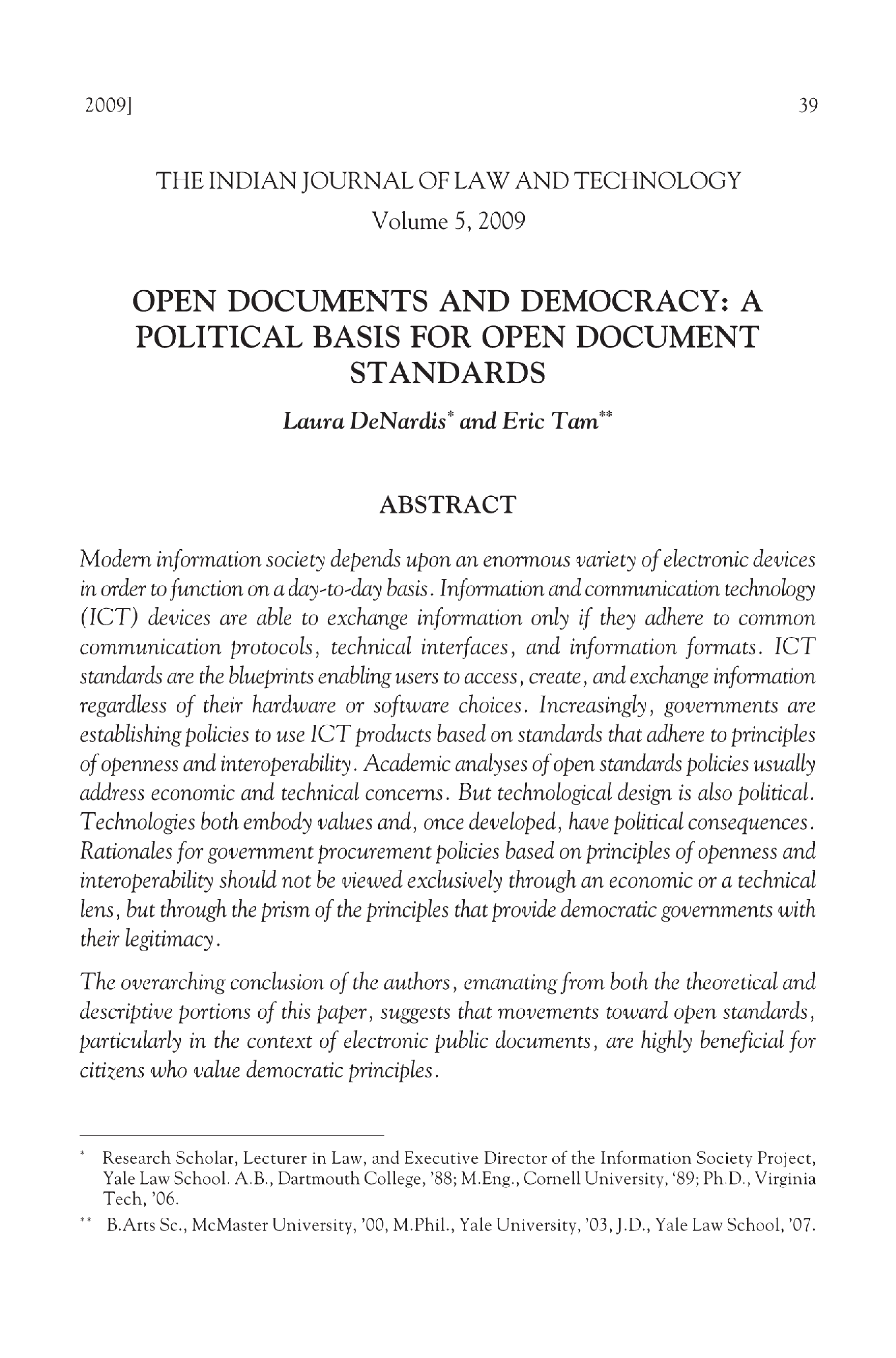 Open documents and democracy: a Political basis for open document Standards Journal - Page 2