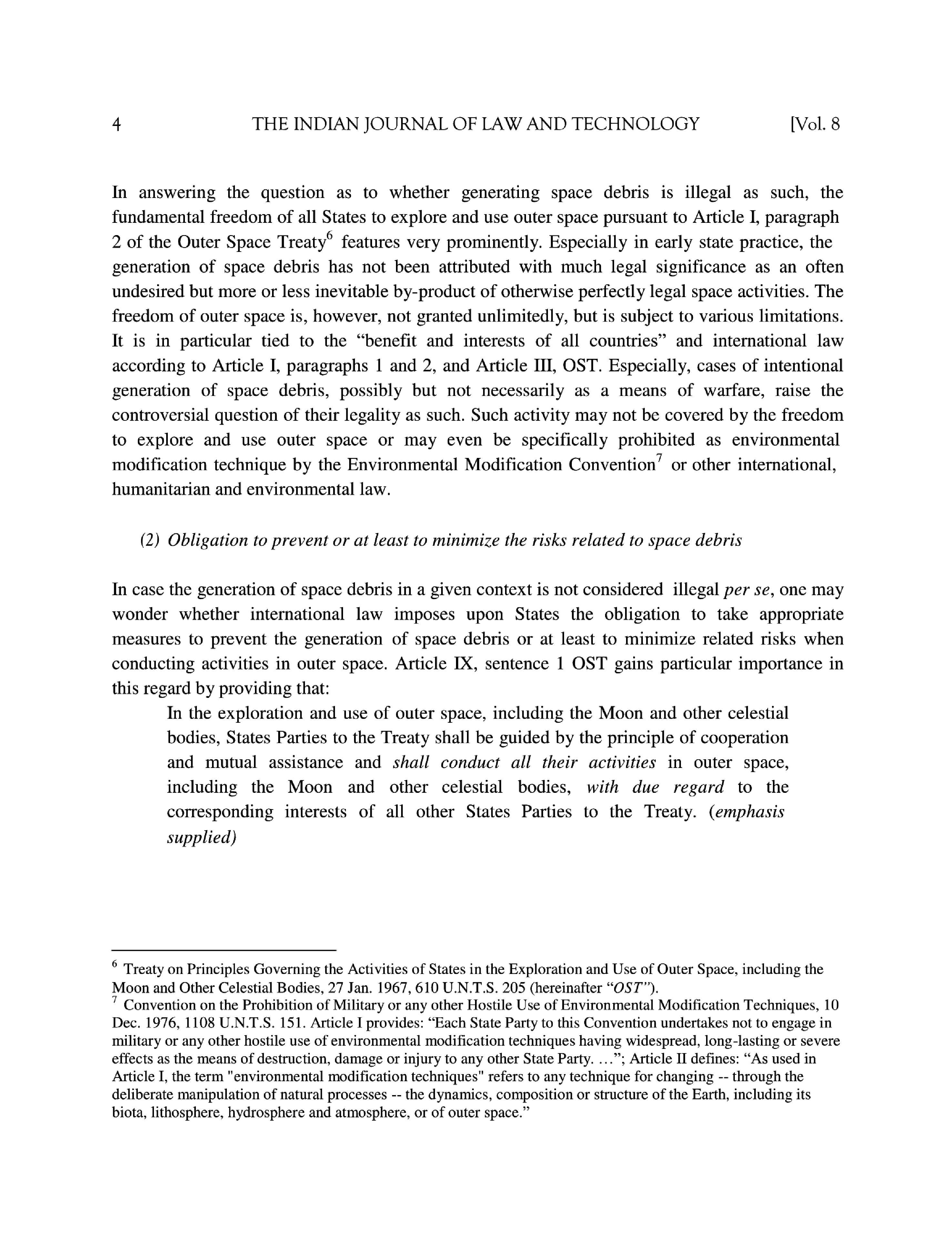 Environmental protection in outer space: where we stand and what is needed to make progress with regard to the problem of space debris Journal - Page 5