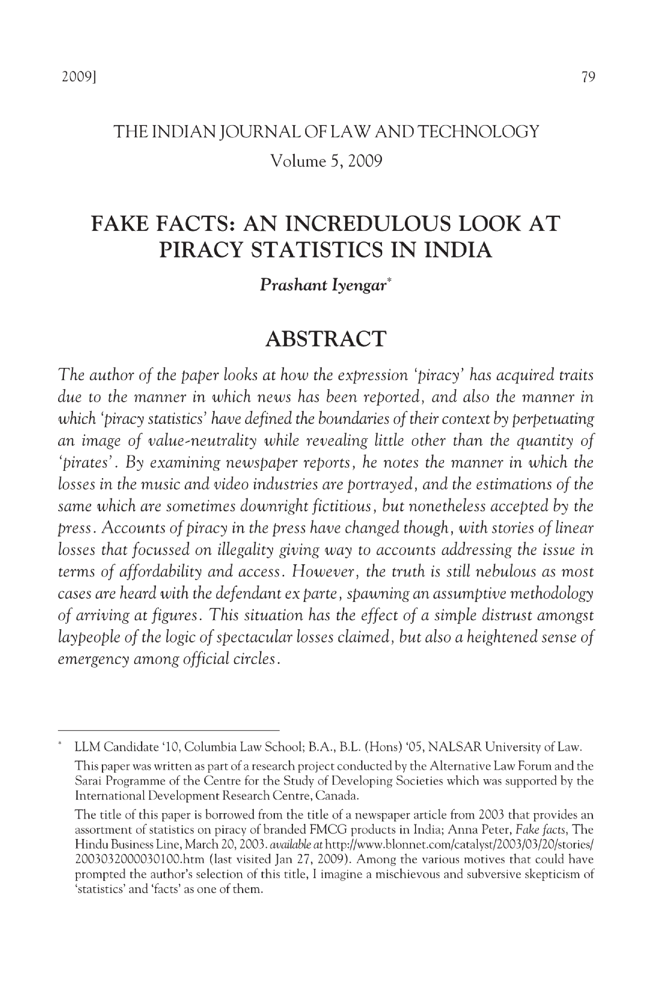 Fake facts an incredulous look at piracy statistics in india Journal - Page 2