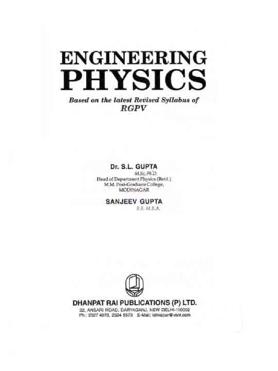 Engineering Physics by Dr. S.L. Gupta and Sanjeev Gupta - Page 2