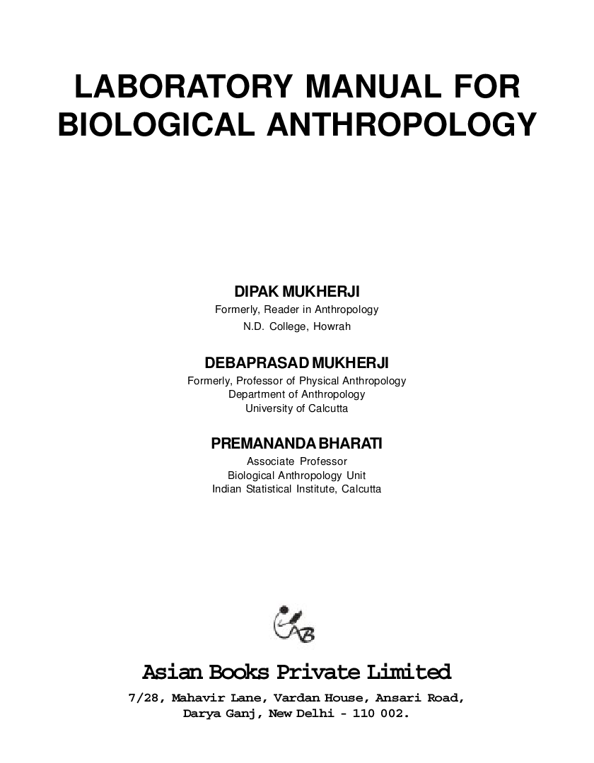 Laboratory Manual For Biological Anthropology eBook - Page 2