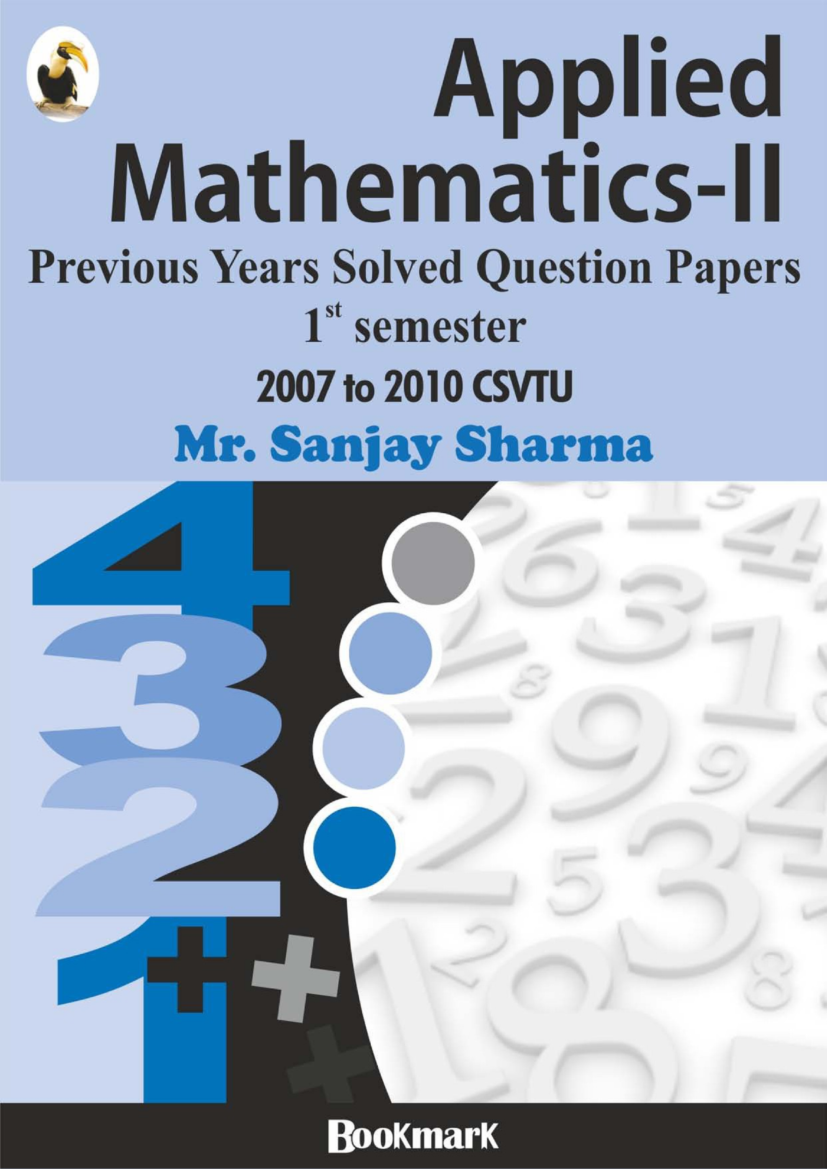 BookMark - Applied Mathematics-II- CSVTU - Previous Years Solved Question Papers - Page 1