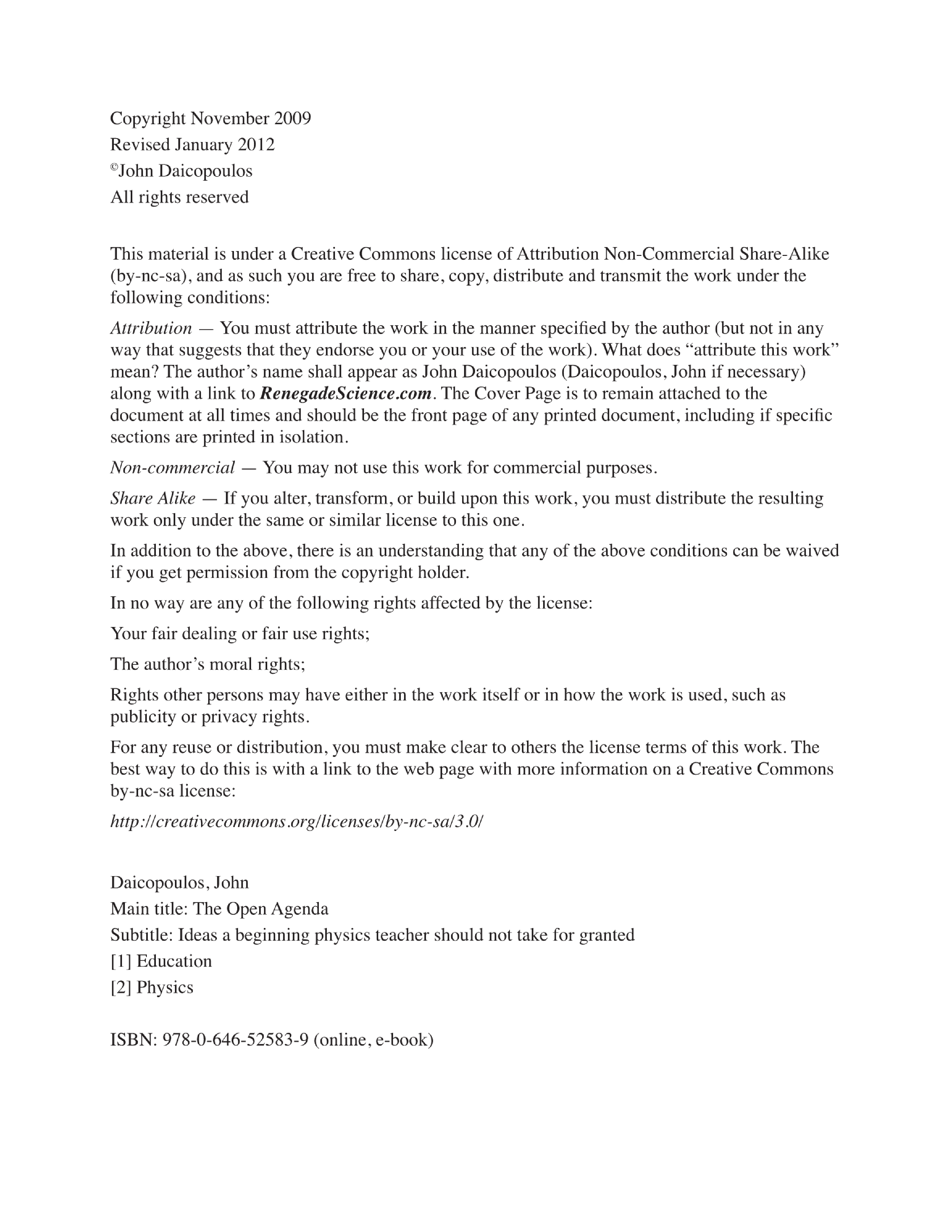 The Open Agenda - Ideas a beginning physics teacher should not take for granted eBook - Page 3