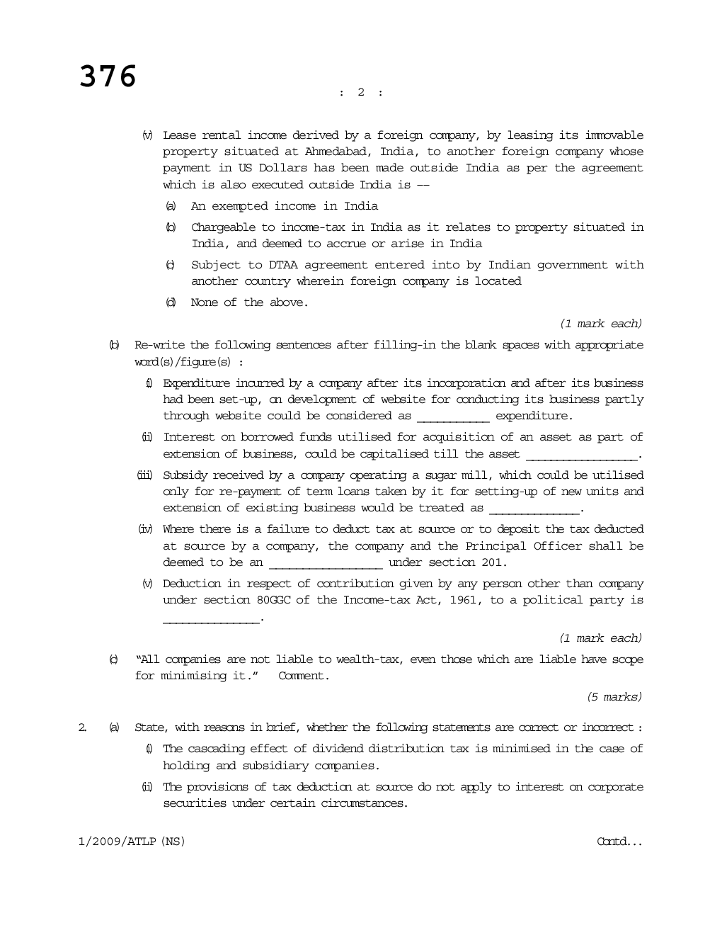 CS Advanced Tax Laws and Practice Question Paper - Page 3