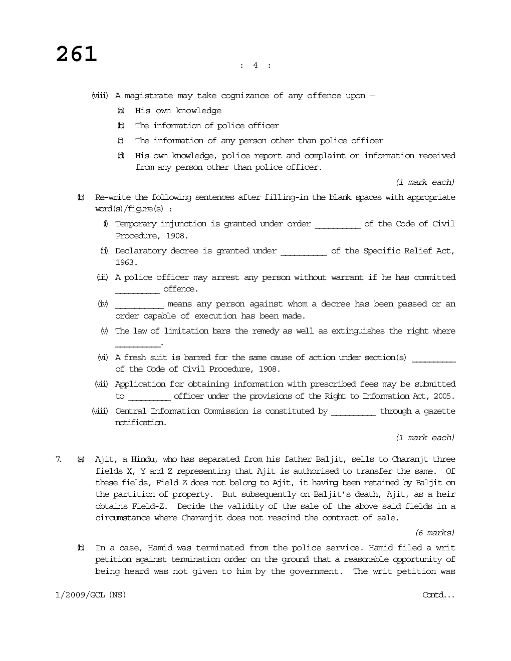 CS General and Commercial Laws Question Paper - Page 5