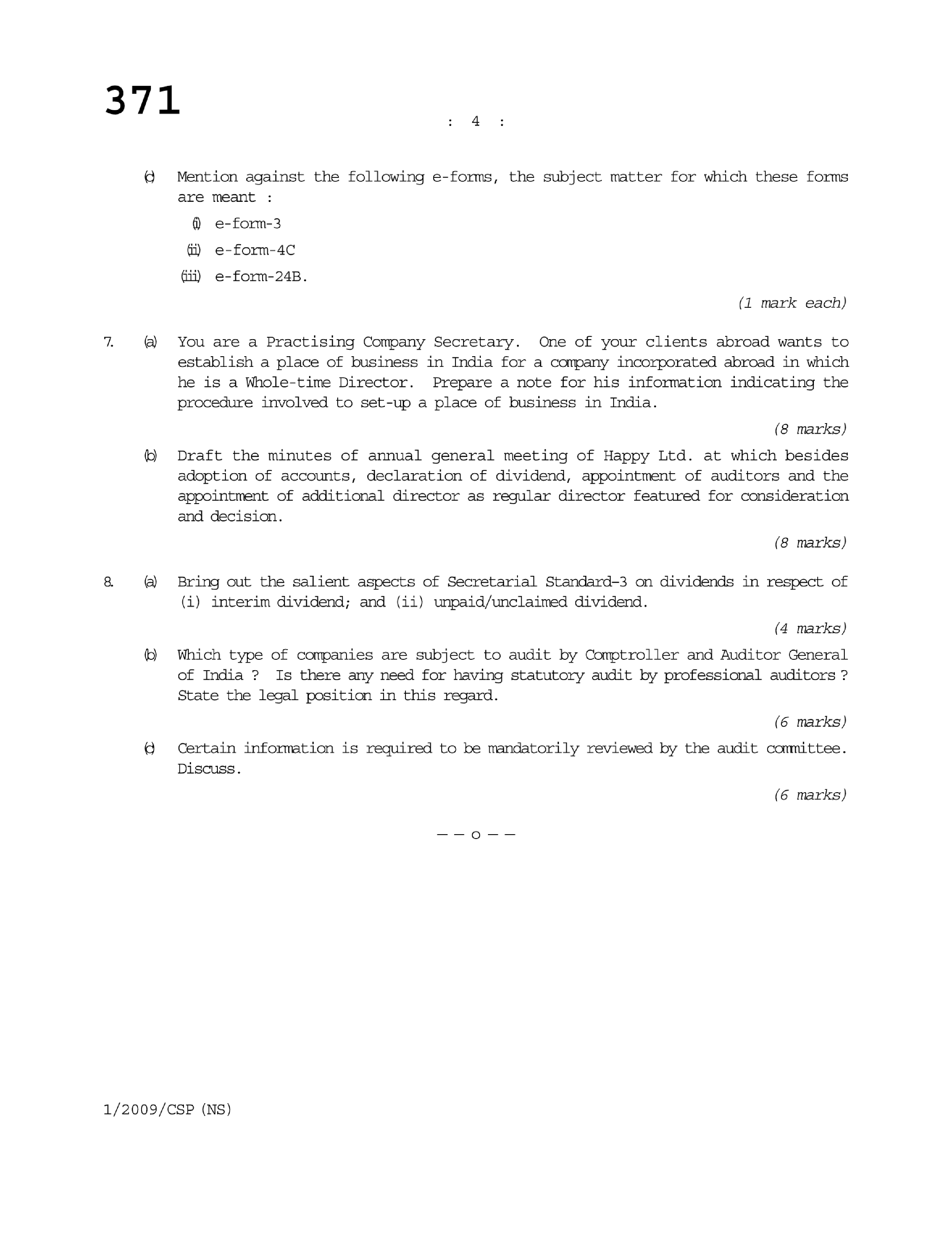 CS Company Secretarial Practice Question Paper - Page 5