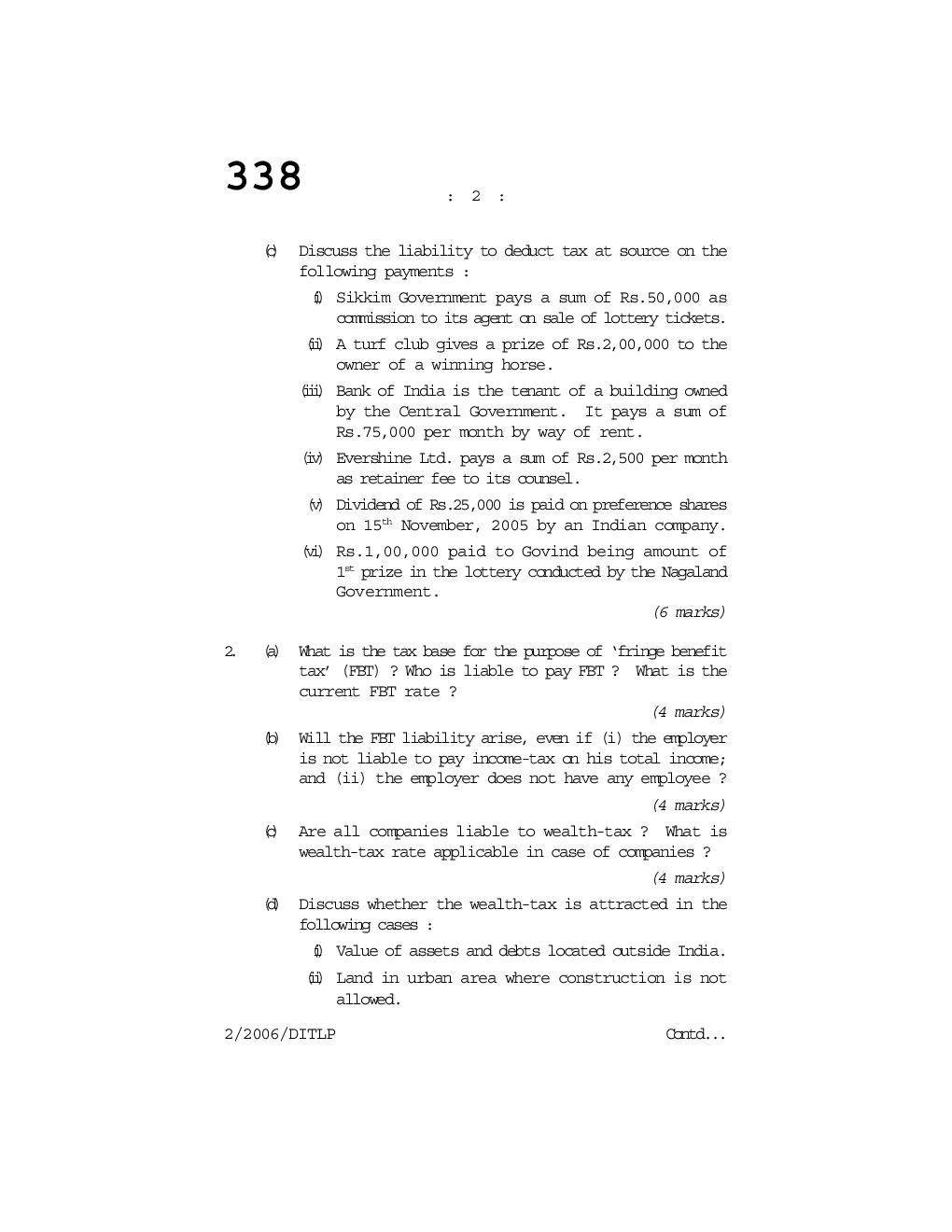 CS Direct and Indirect Taxation Law and Practice Question Paper - Page 3