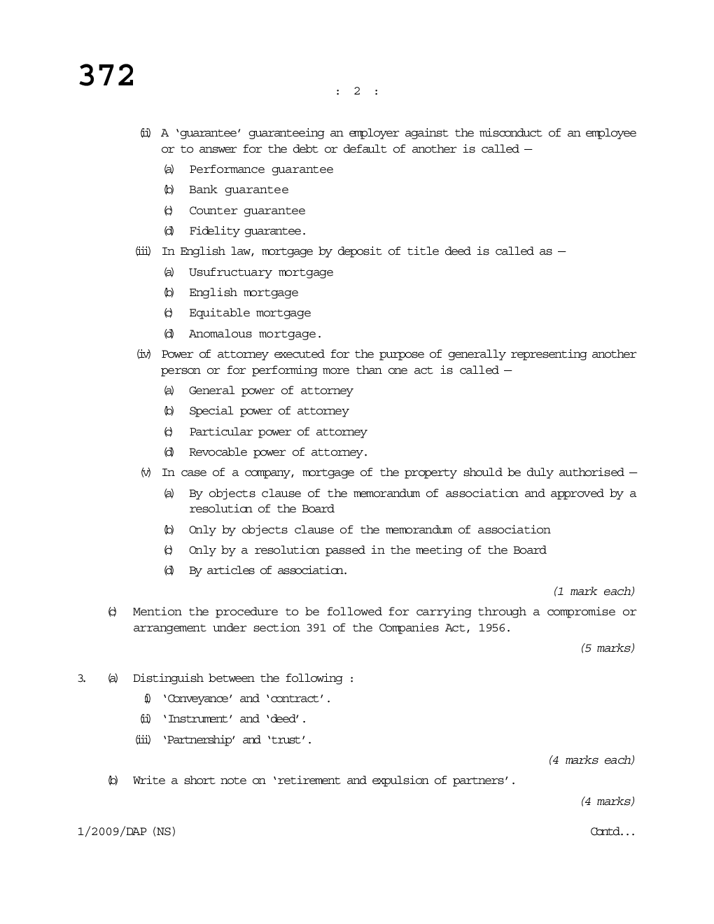 CS Drafting Appearances and Pleadings Question Paper - Page 3