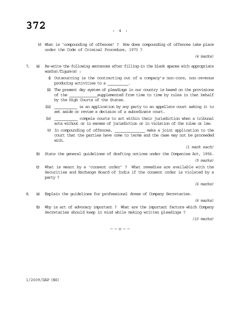 CS Drafting Appearances and Pleadings Question Paper - Page 5