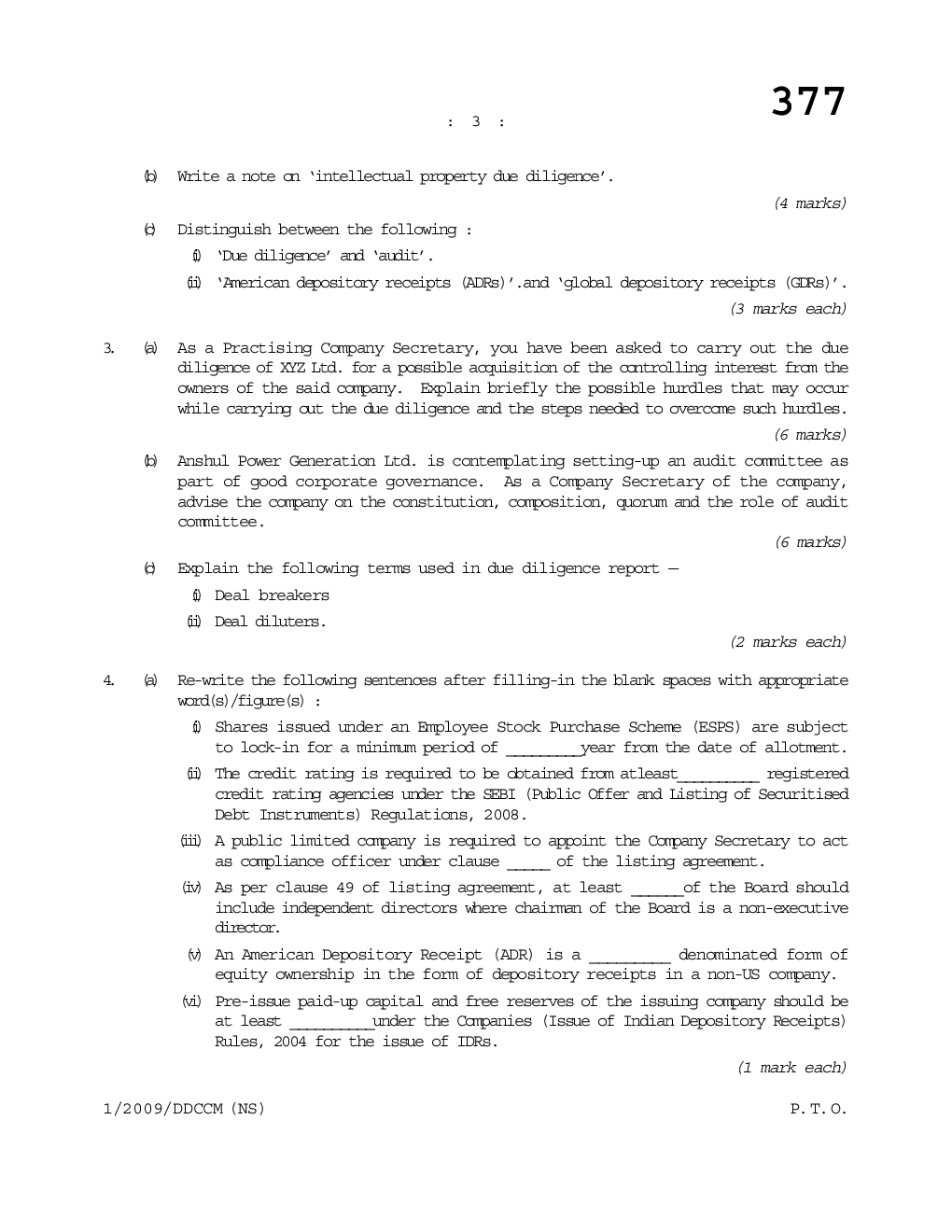 CS Due Diligence and Corporate Compliance Management Question Paper - Page 4