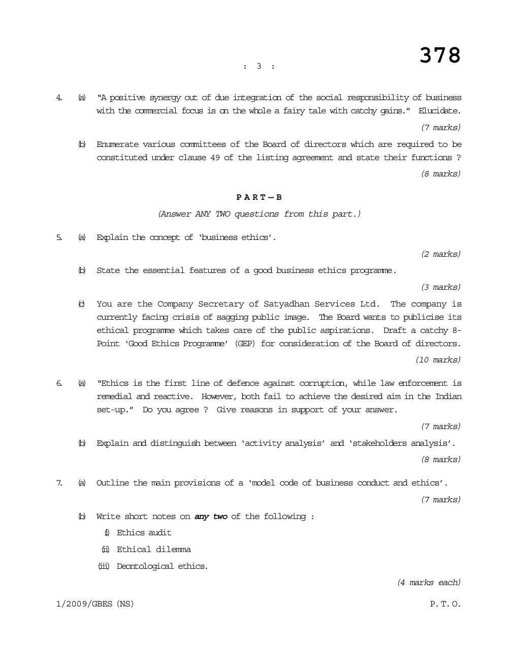 CS Governance Business Ethics and Sustainability Question Paper - Page 4