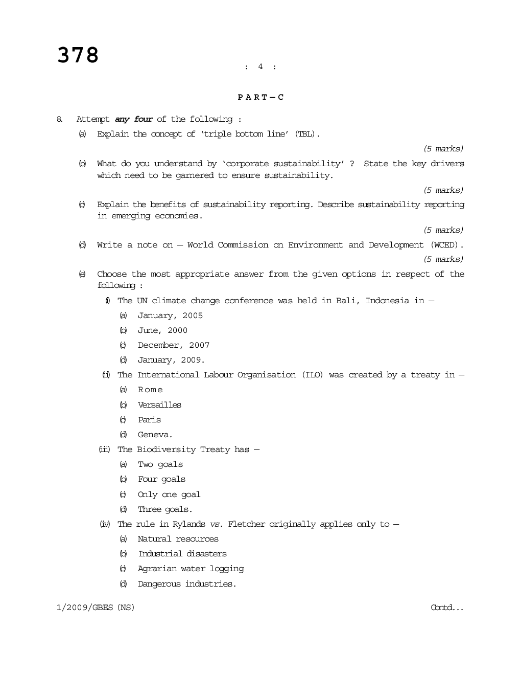 CS Governance Business Ethics and Sustainability Question Paper - Page 5