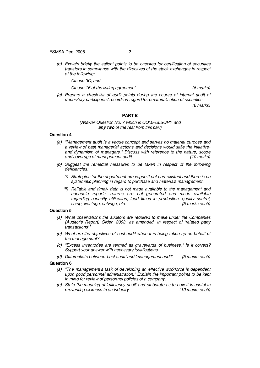 CS Secretarial Management and Systems Audit Question Paper - Page 3