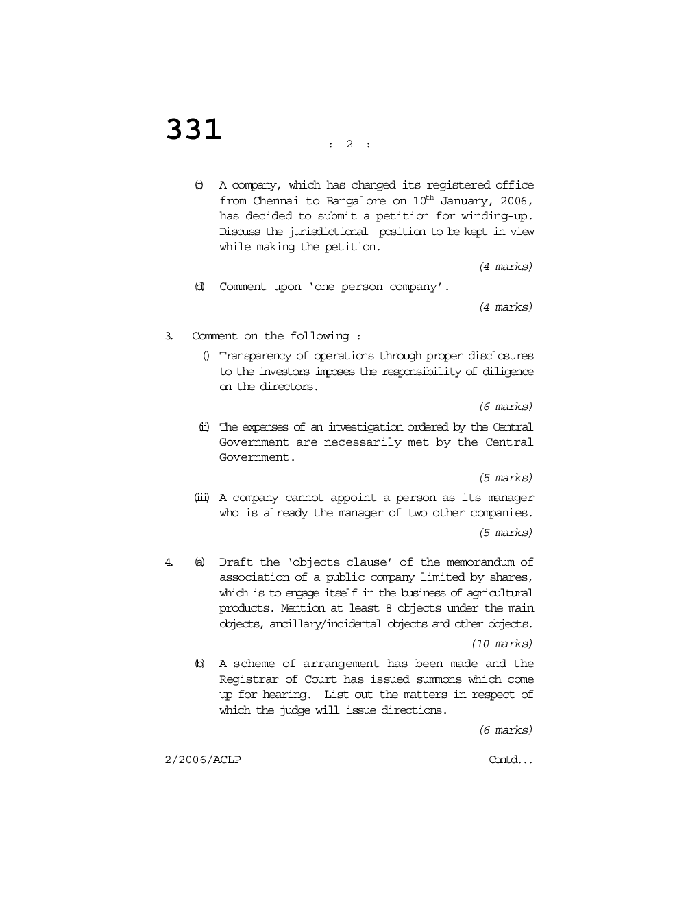Secretarial Practice Relating to Economic Laws and Conveyancing Question Paper - Page 3