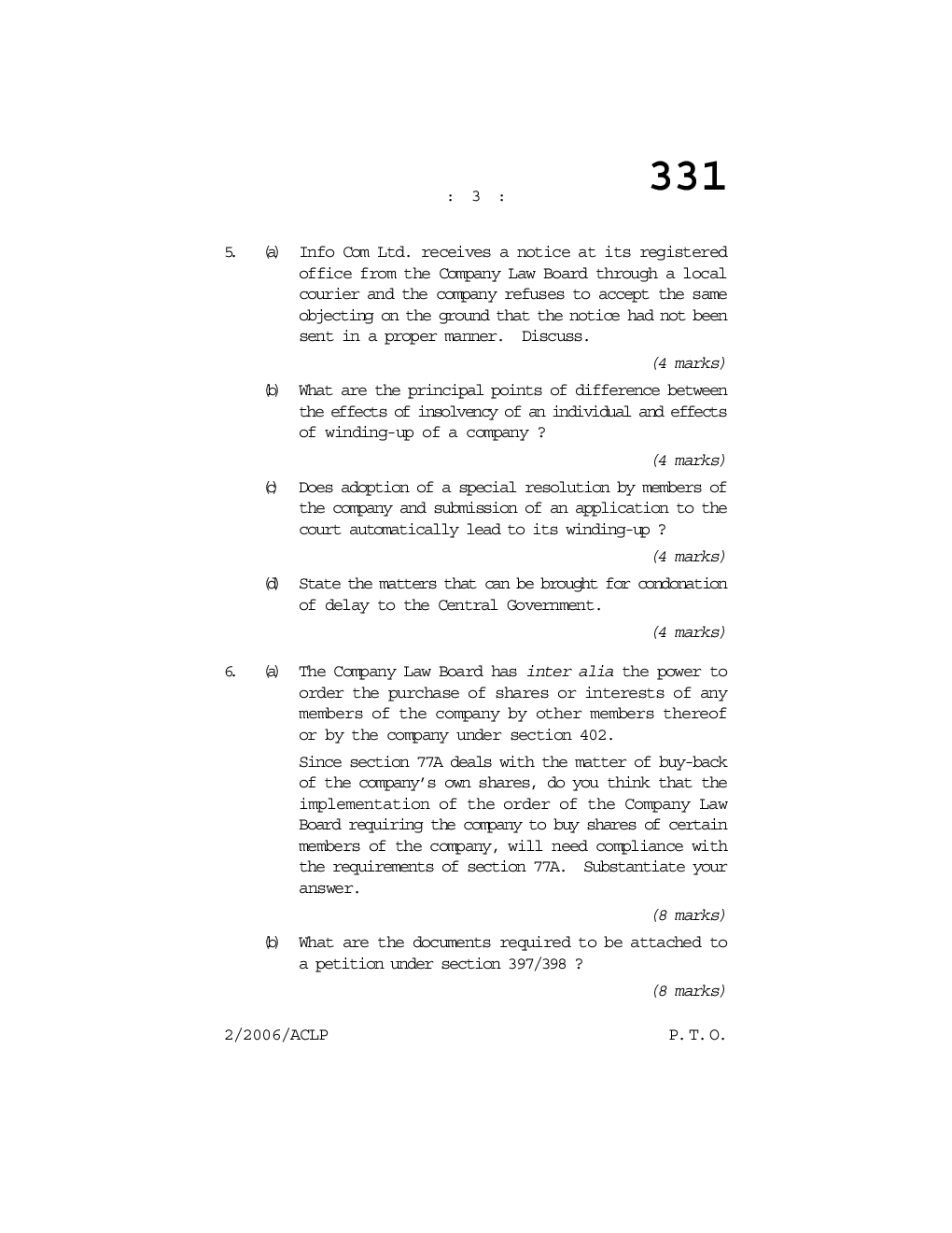 Secretarial Practice Relating to Economic Laws and Conveyancing Question Paper - Page 4