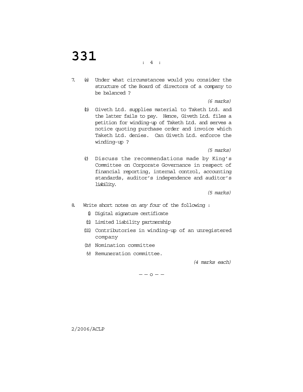 Secretarial Practice Relating to Economic Laws and Conveyancing Question Paper - Page 5