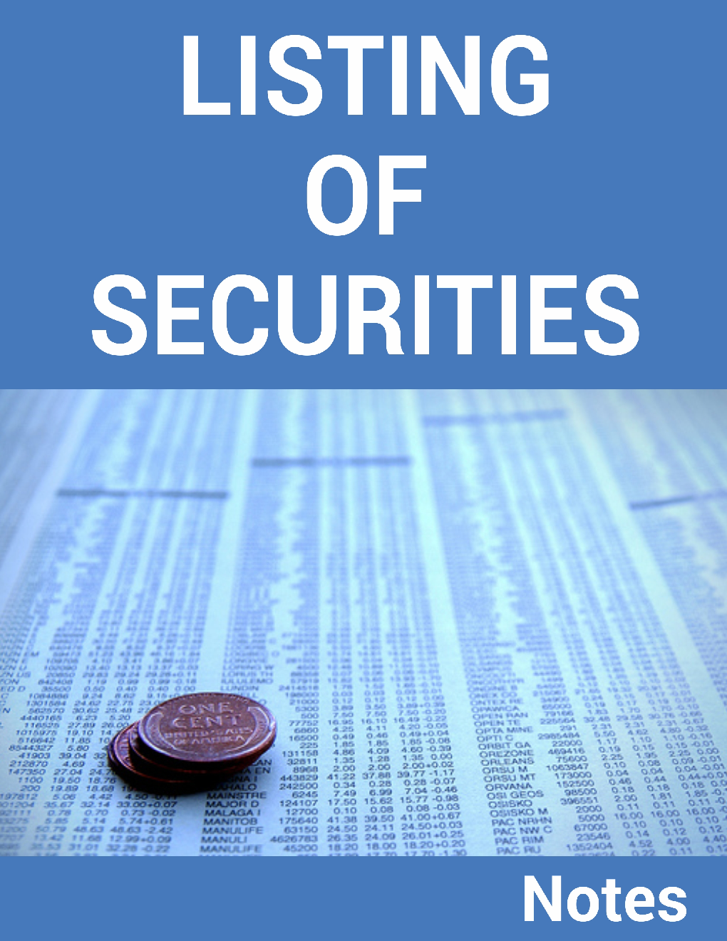 Listing of Securities Notes - Page 1