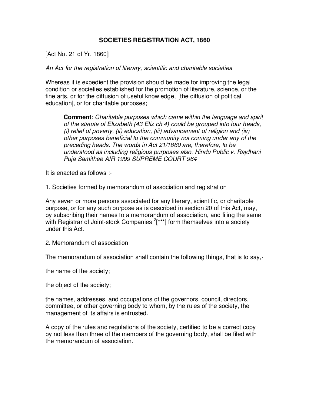 Societies Registration Act, 1860 Notes - Page 4