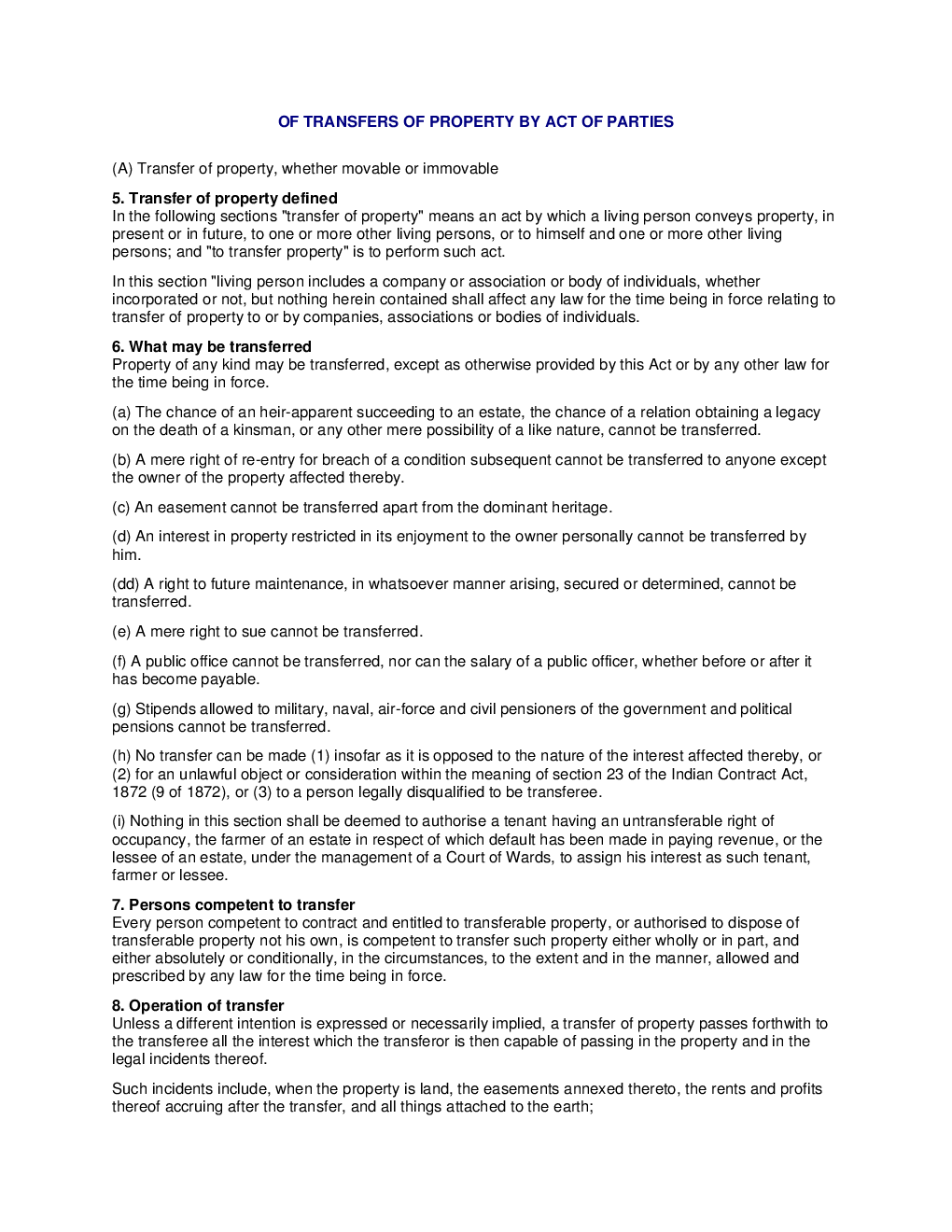 Transfer of Property Act, 1882 Notes - Page 5