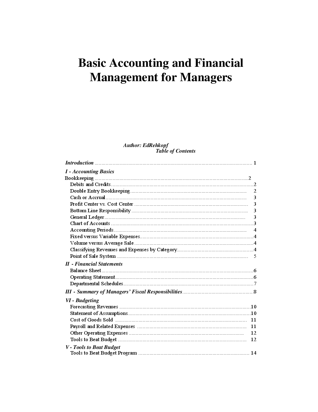 Basic Accounting and Financial Management for Managers - Page 3