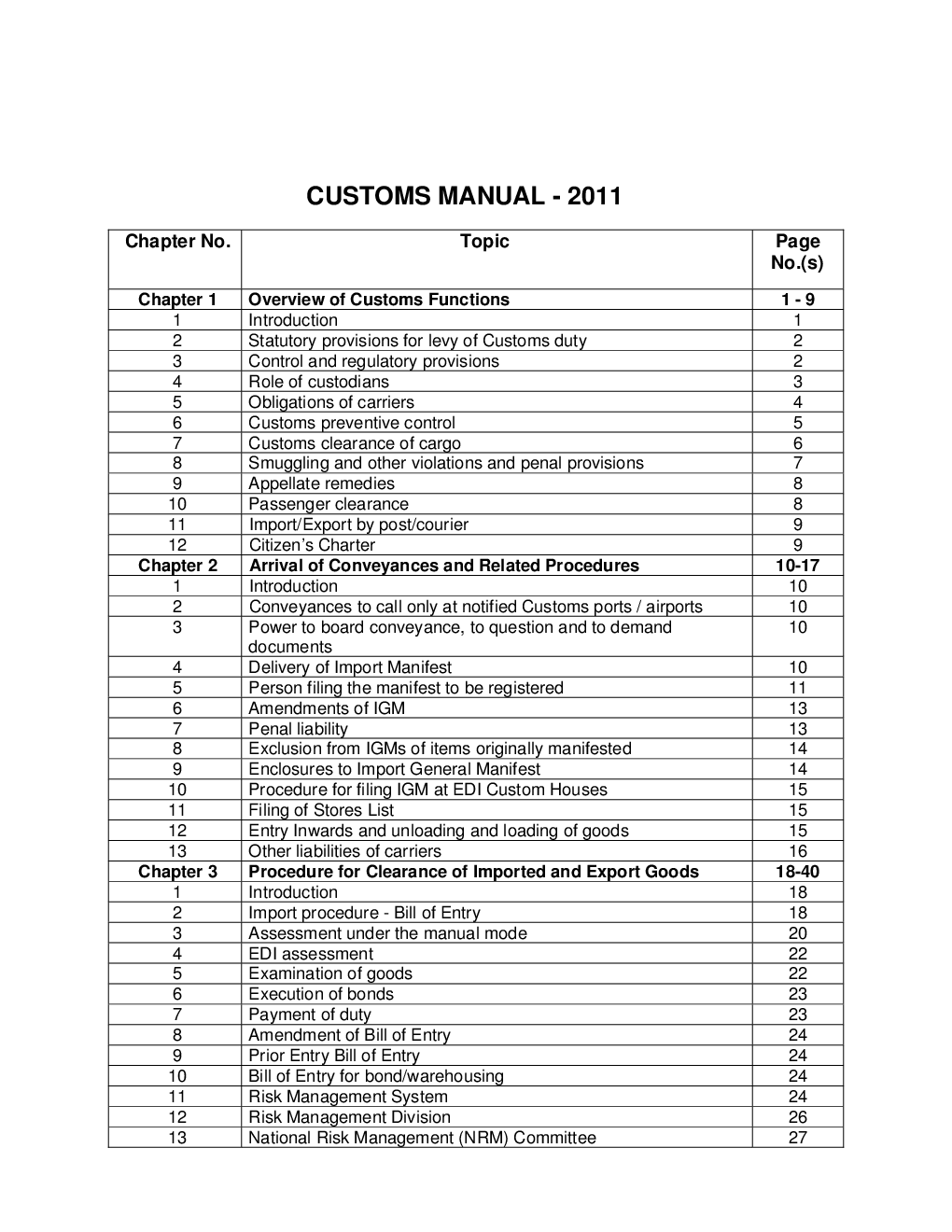 Customs Manual 2011 - Page 2