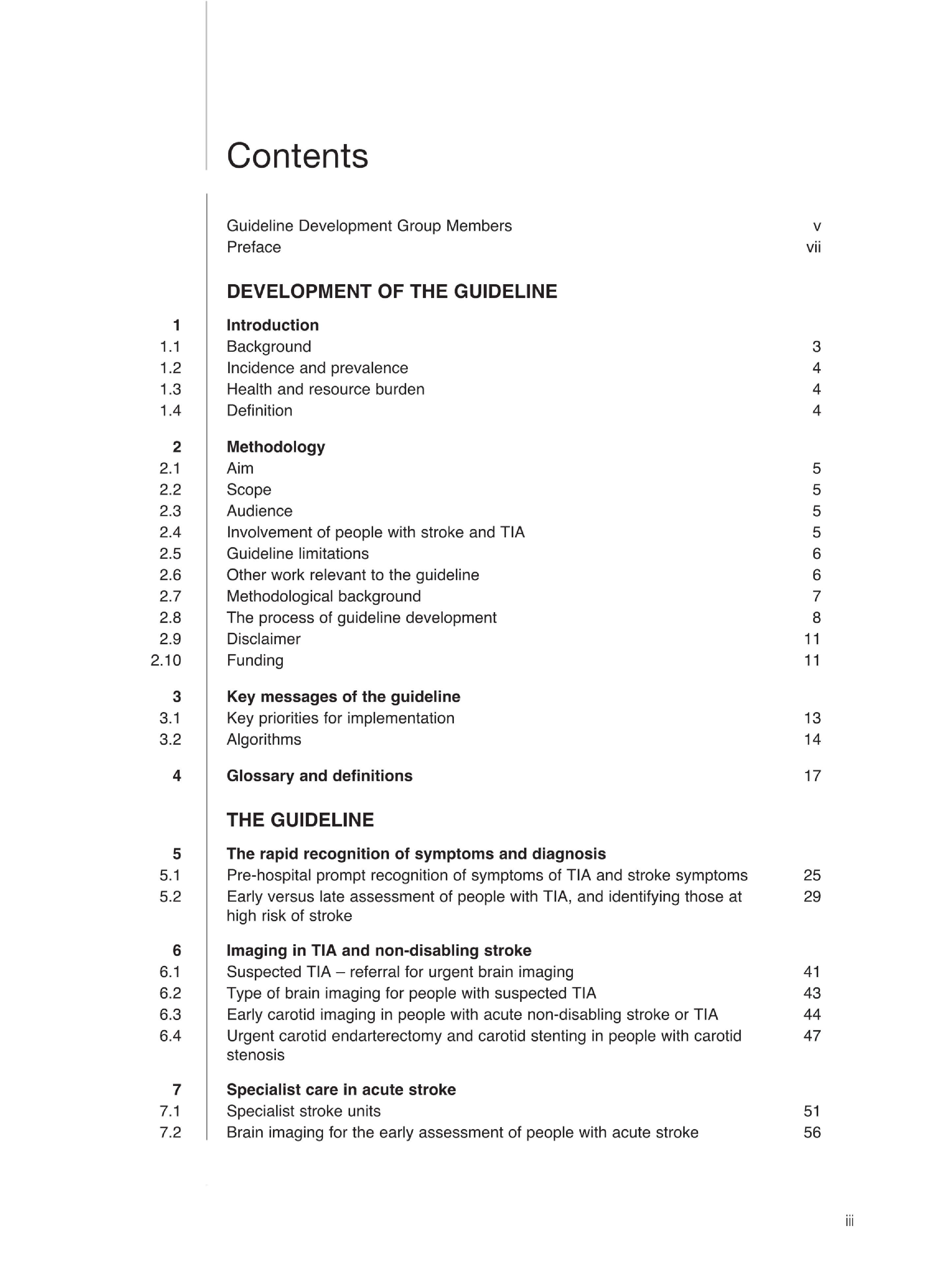 Stroke - National clinical guideline for diagnosis and initial management of acute stroke and transient ischaemic attack (TIA) - Page 4