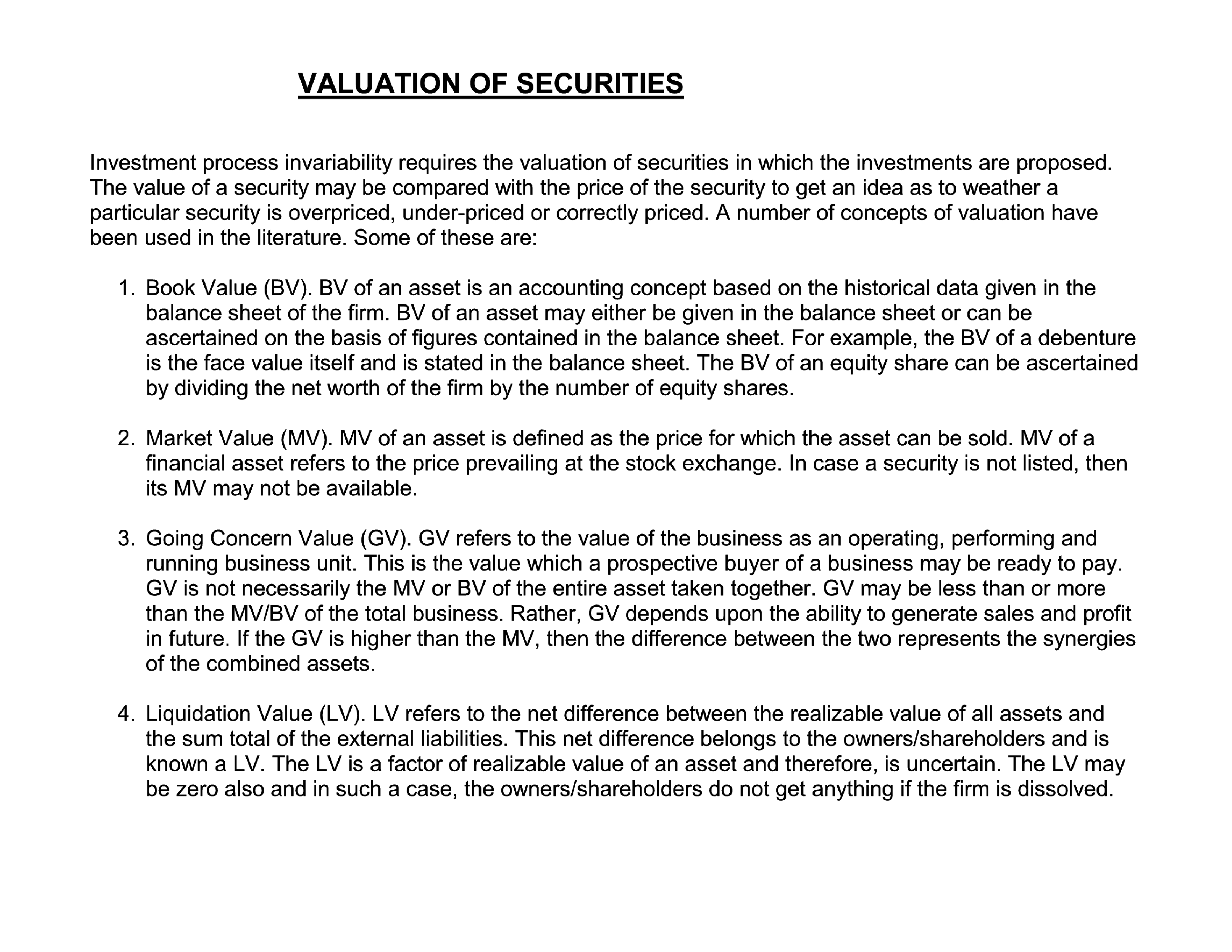 Valuation of Securities - Page 2