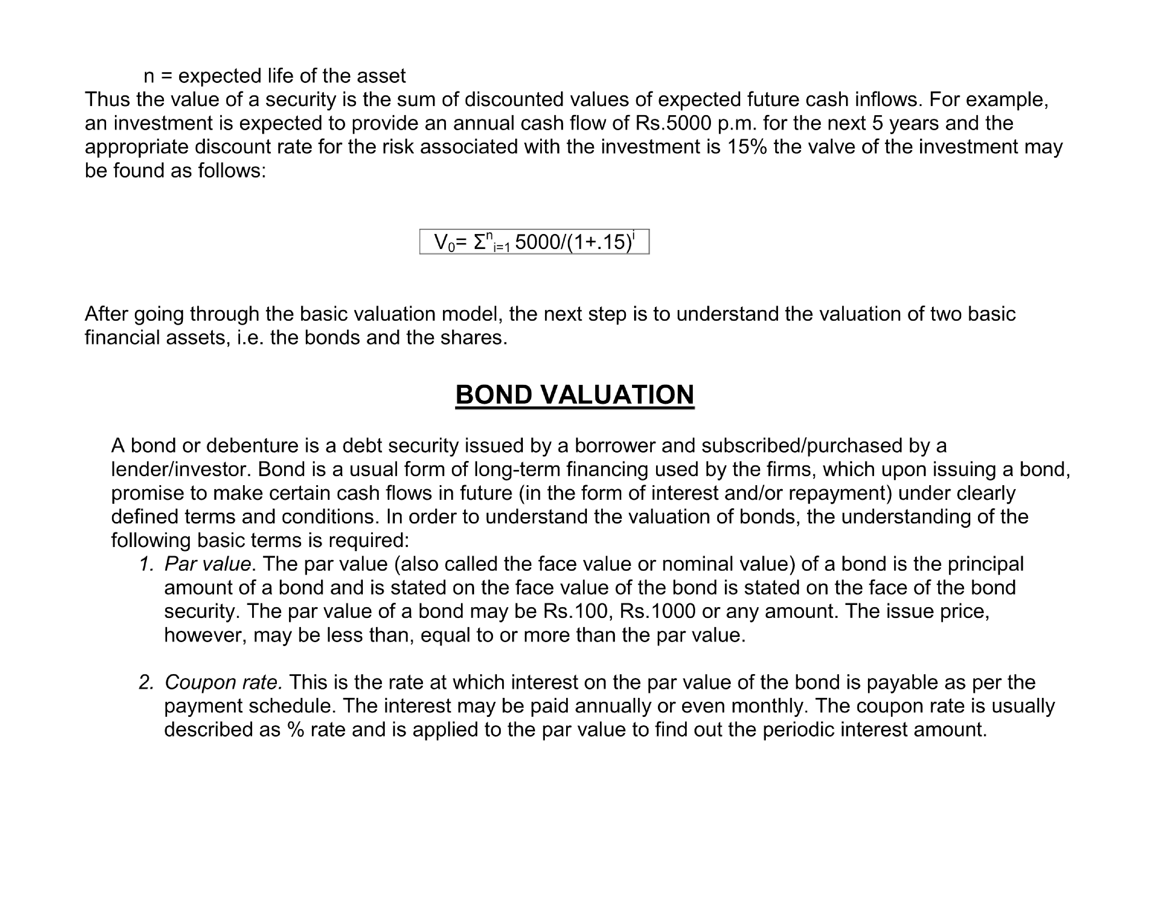 Valuation of Securities - Page 5