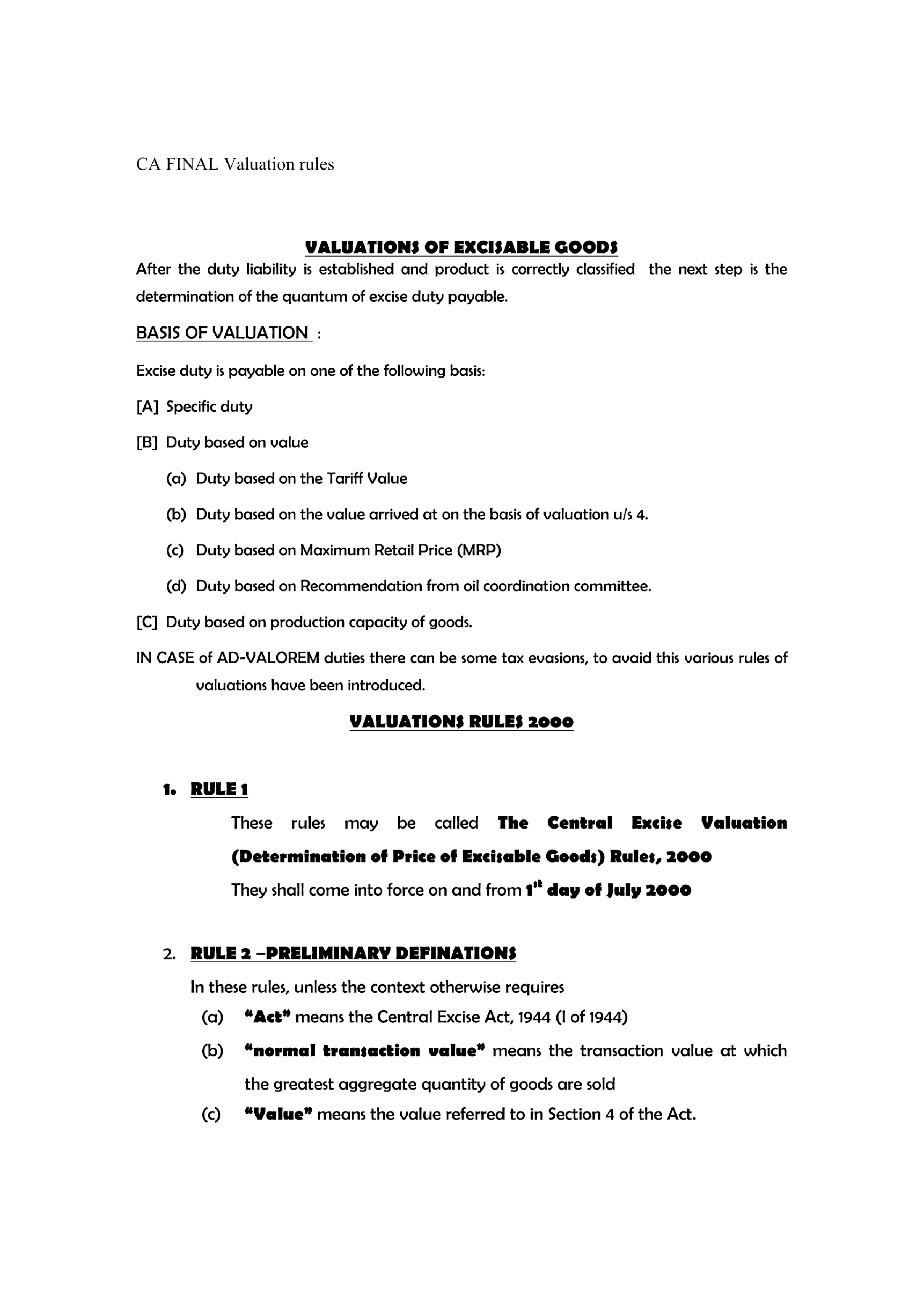 Valuation Rules - Page 2