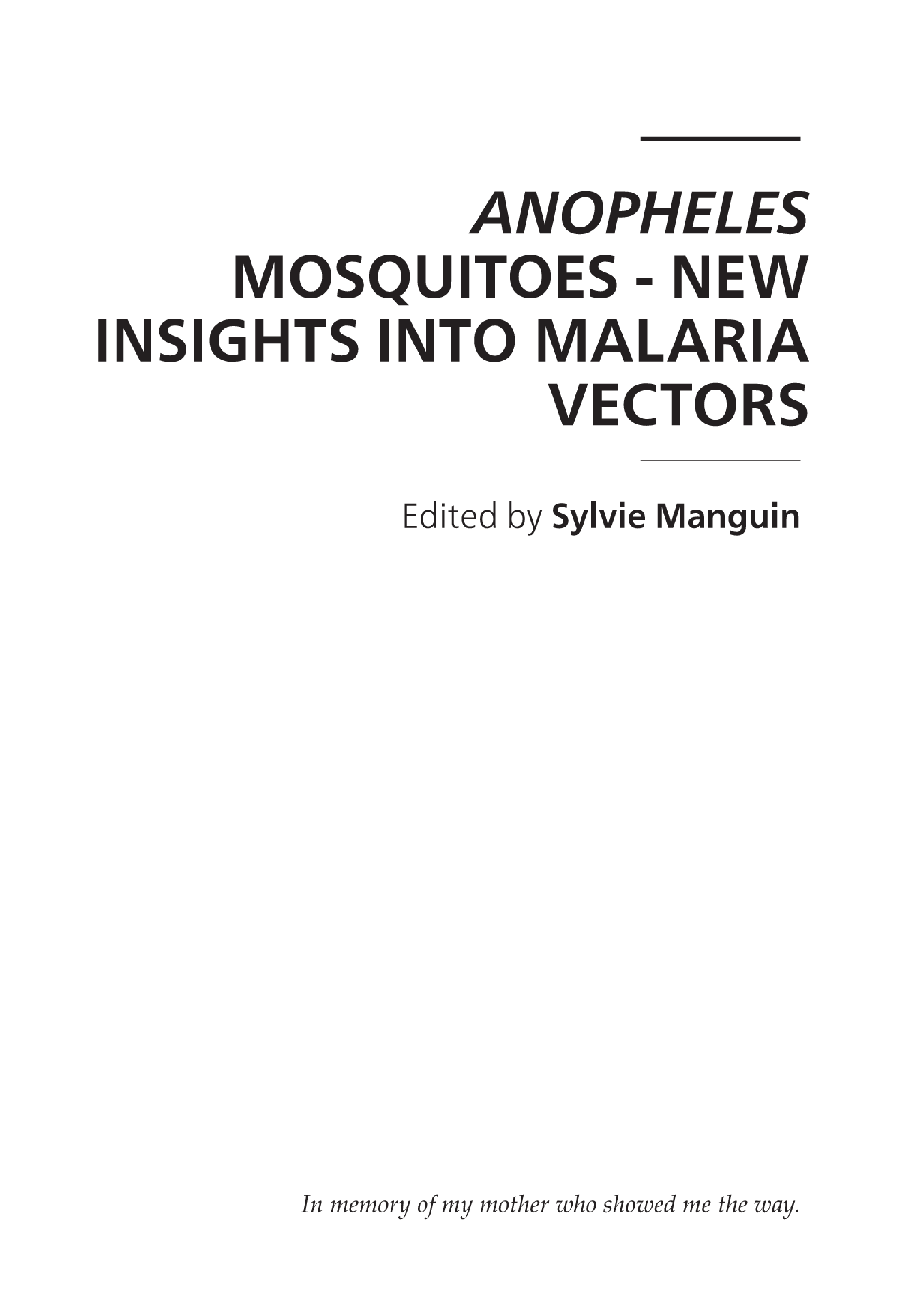 Anopheles mosquitoes - New insights into malaria vectors - Page 2